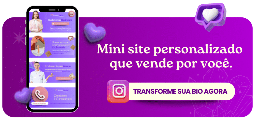 Banner promocional da Mística Mania com chamada para acessar a loja virtual via celular